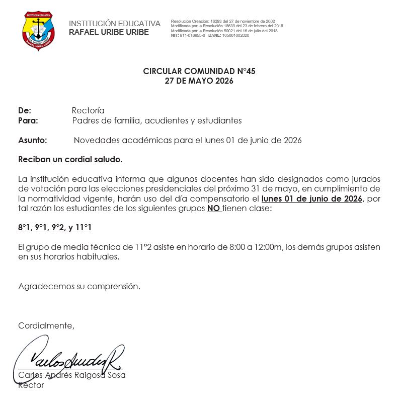 CIRCULAR INFORMATIVA N 45